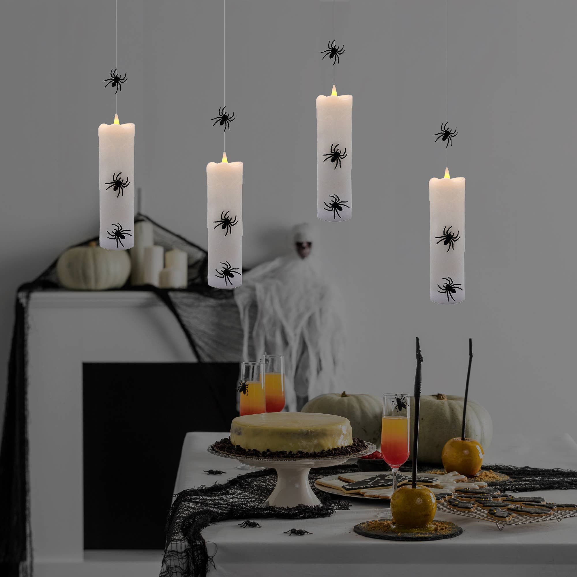 Spooky Hanging Spider Pillar Candles