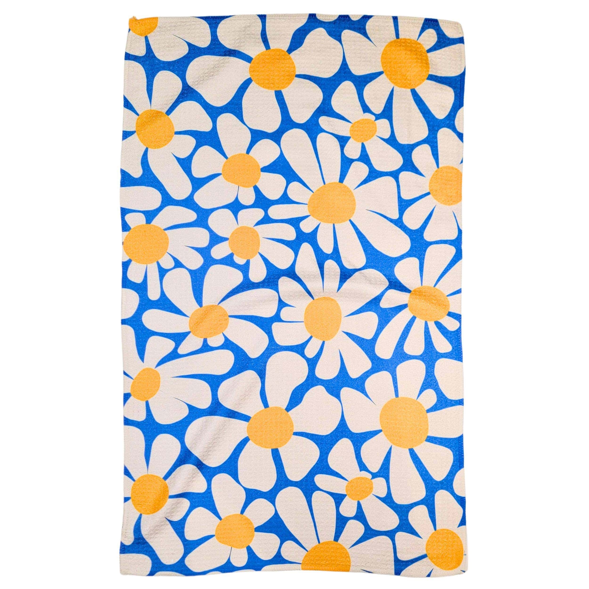 Spring Daisies Brocade Waffle Tea Towel