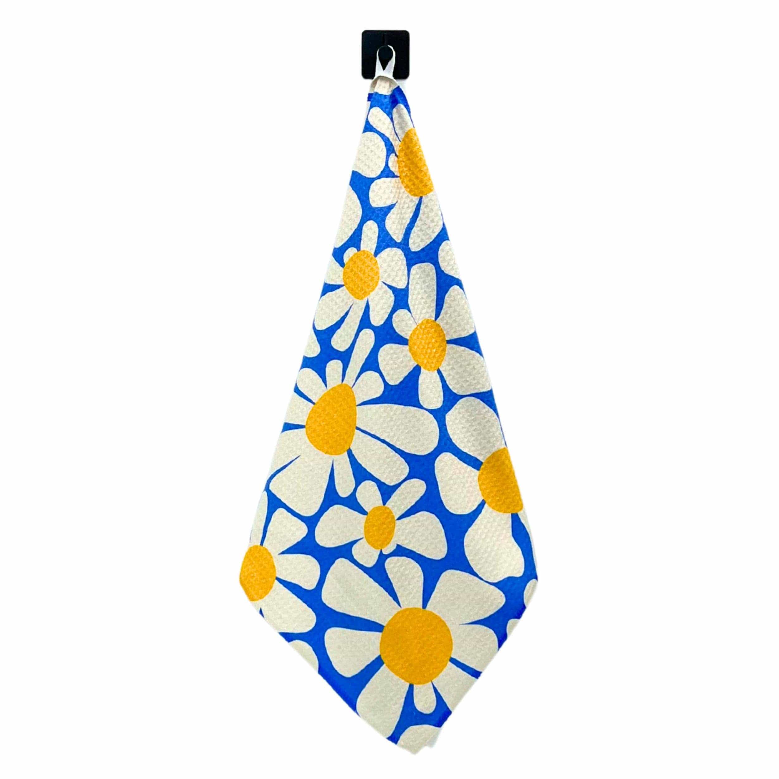 Spring Daisies Brocade Waffle Tea Towel