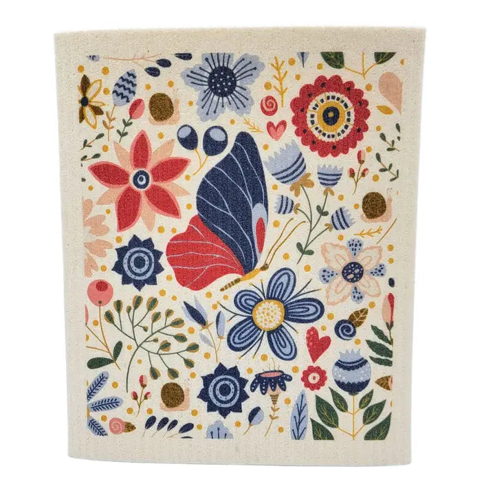 MJJ #8 (Melissa) Swedish Sponge Cloth Spring Garden Flowers Swedish Sponge Cloths
