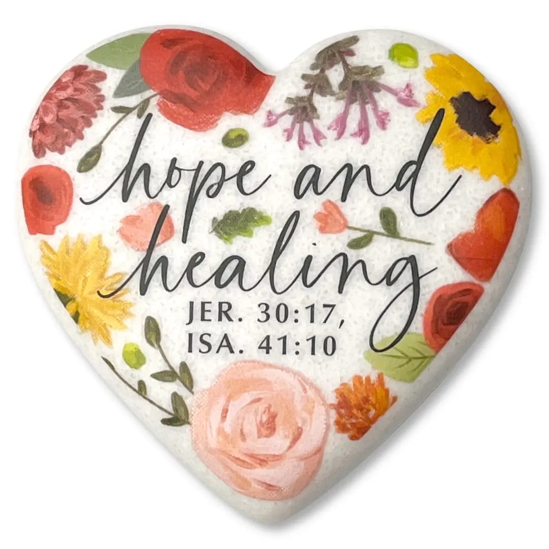 MJJ #8 (Melissa) Stone Scripture Heart Stone Scripture Heart Hope & Healing