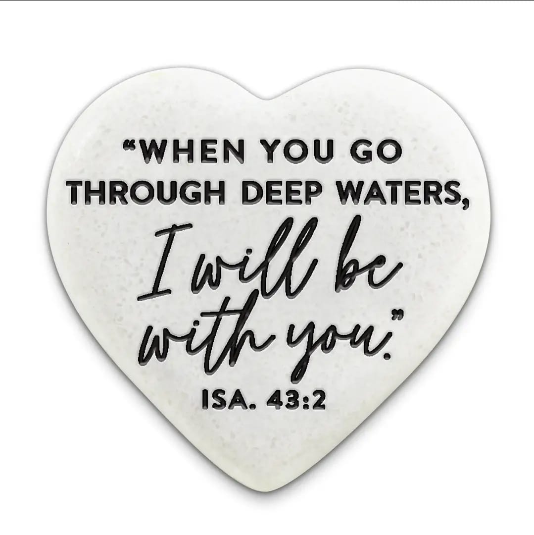 MJJ #8 (Melissa) Stone Scripture Heart Stone Scripture Heart I Will Be With You