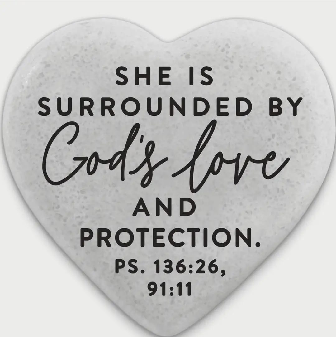 Stone Scripture Heart She Is Surrounded by God's Love