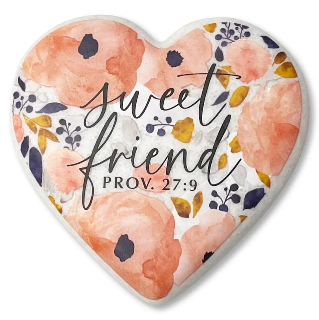 MJJ #8 (Melissa) Stone Scripture Heart Stone Scripture Heart Sweet Friend