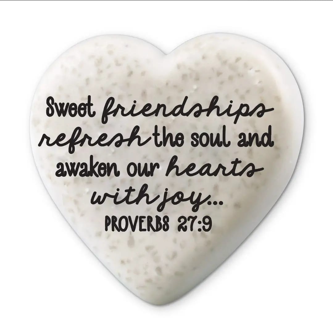MJJ #8 (Melissa) Stone Scripture Heart Stone Scripture Heart Sweet Friendships Refresh the Soul
