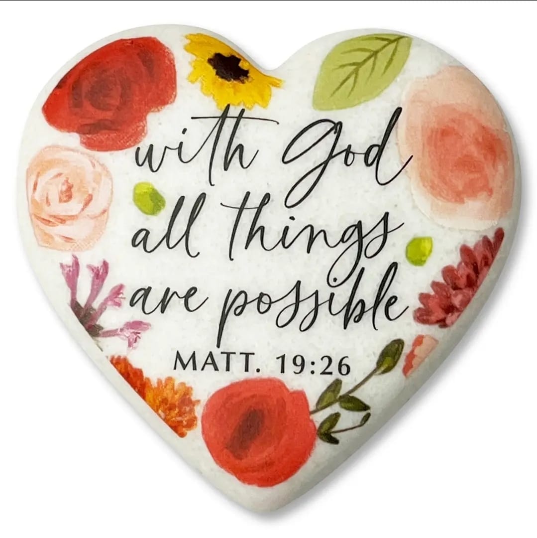 Stone Scripture Heart With God All Things Are Possible
