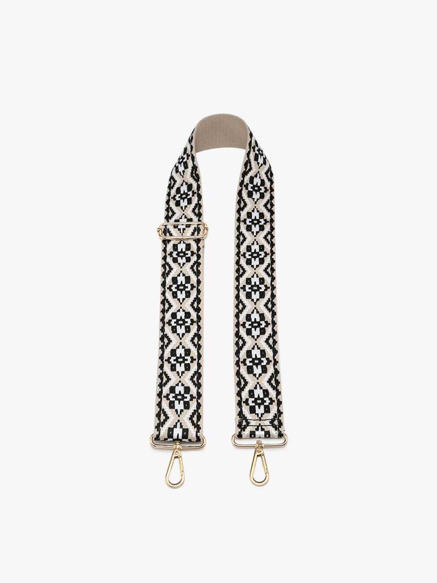 Jen & Co. STPTRB Tribal Guitar Strap: Black/White