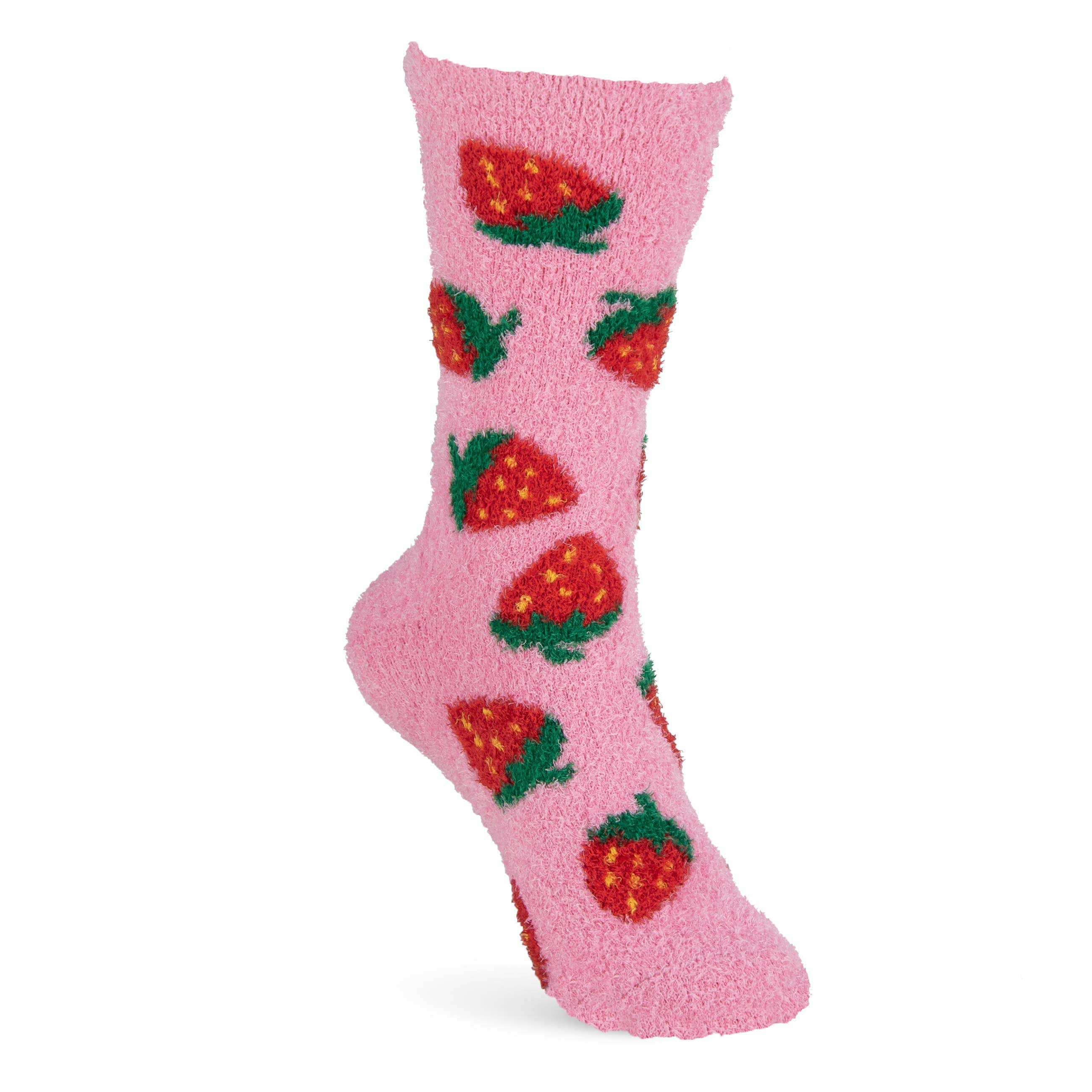 Strawberry Fuzzy Socks