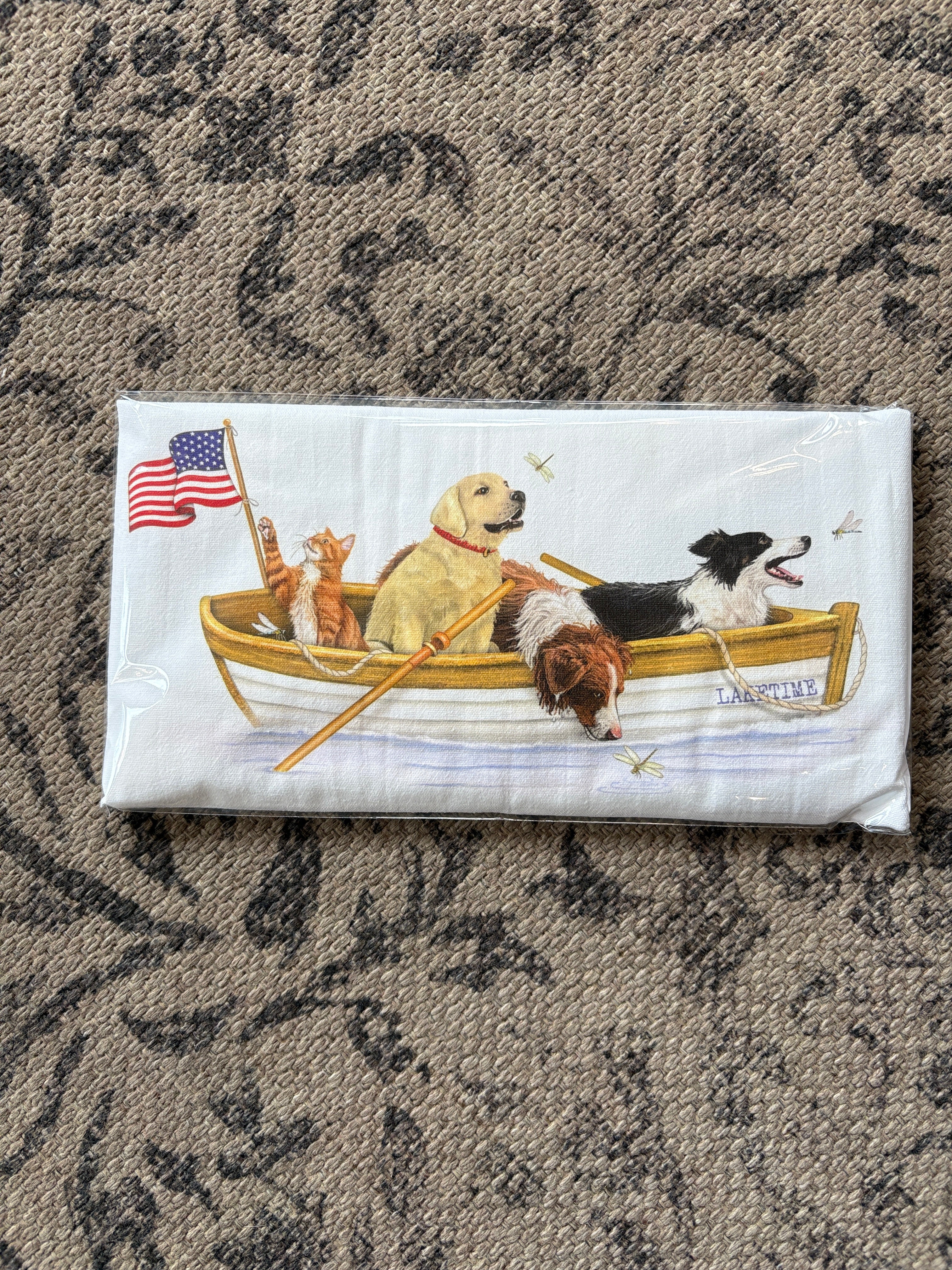 Summer Dogs Tea Towel