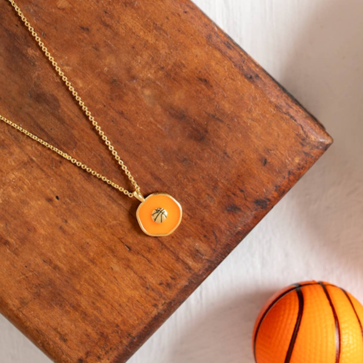 Swish! Basketball Pendant Necklace