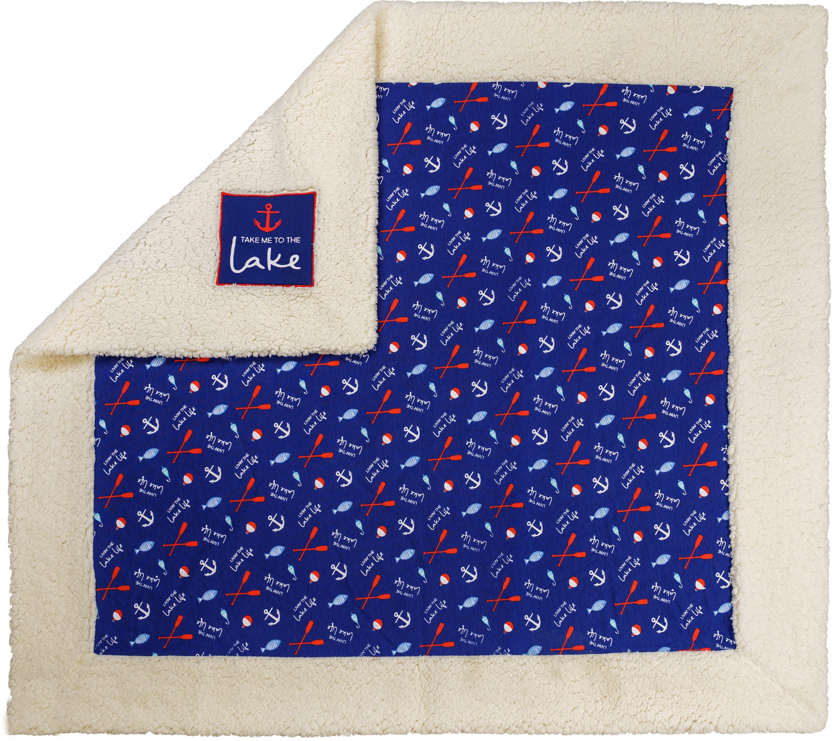 Take Me To the Lake Sherpa Blanket