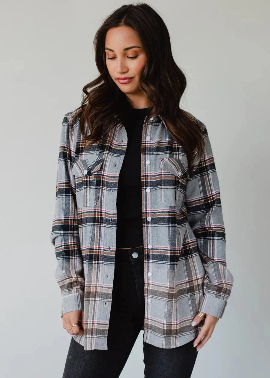 Talk About It Red, Brown & Grey Flannel