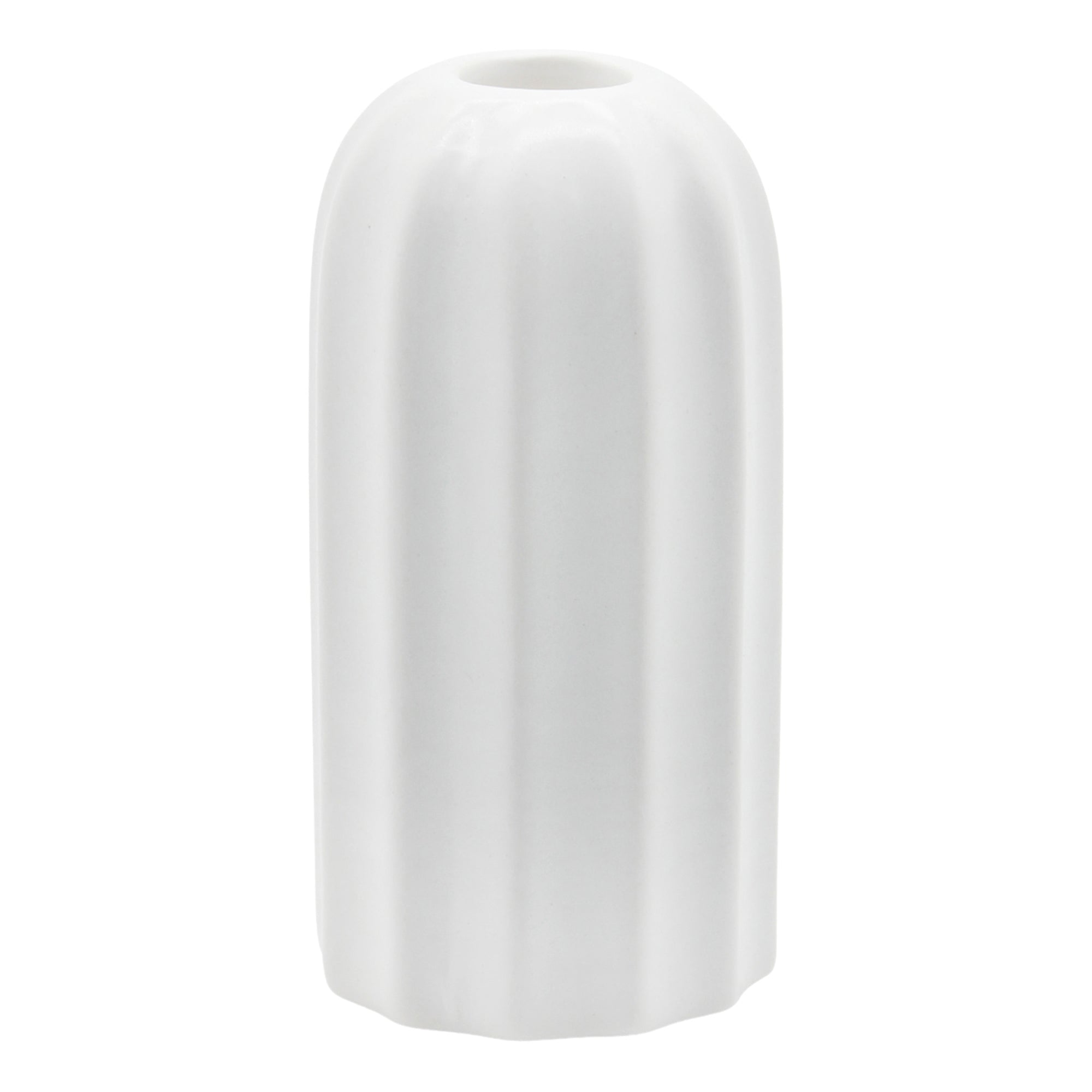 Tall Bone White Round Taper Candle Holder