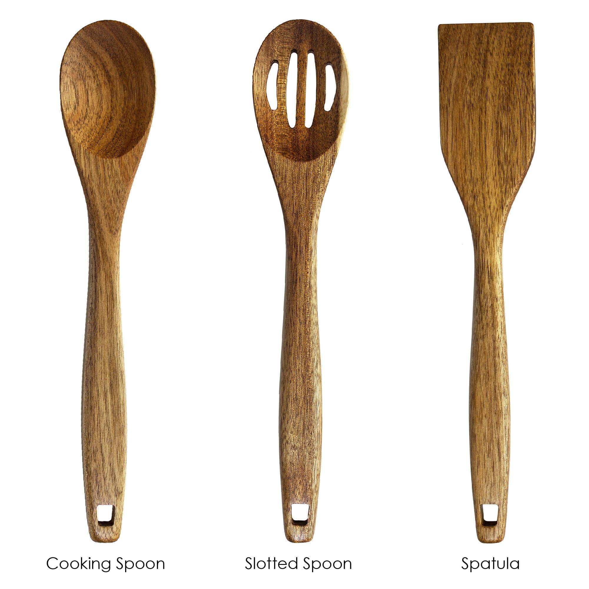 TB Home® 3-Piece Acacia Wood Cooking Utensil Set