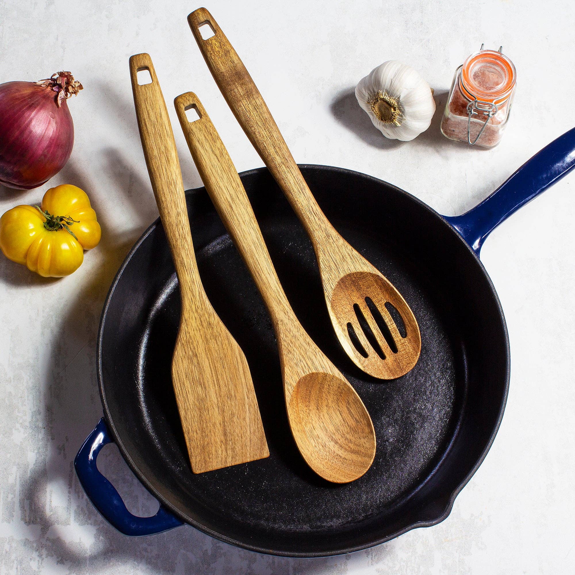 Totally Bamboo Kitchen Utensils TB Home® 3-Piece Acacia Wood Cooking Utensil Set