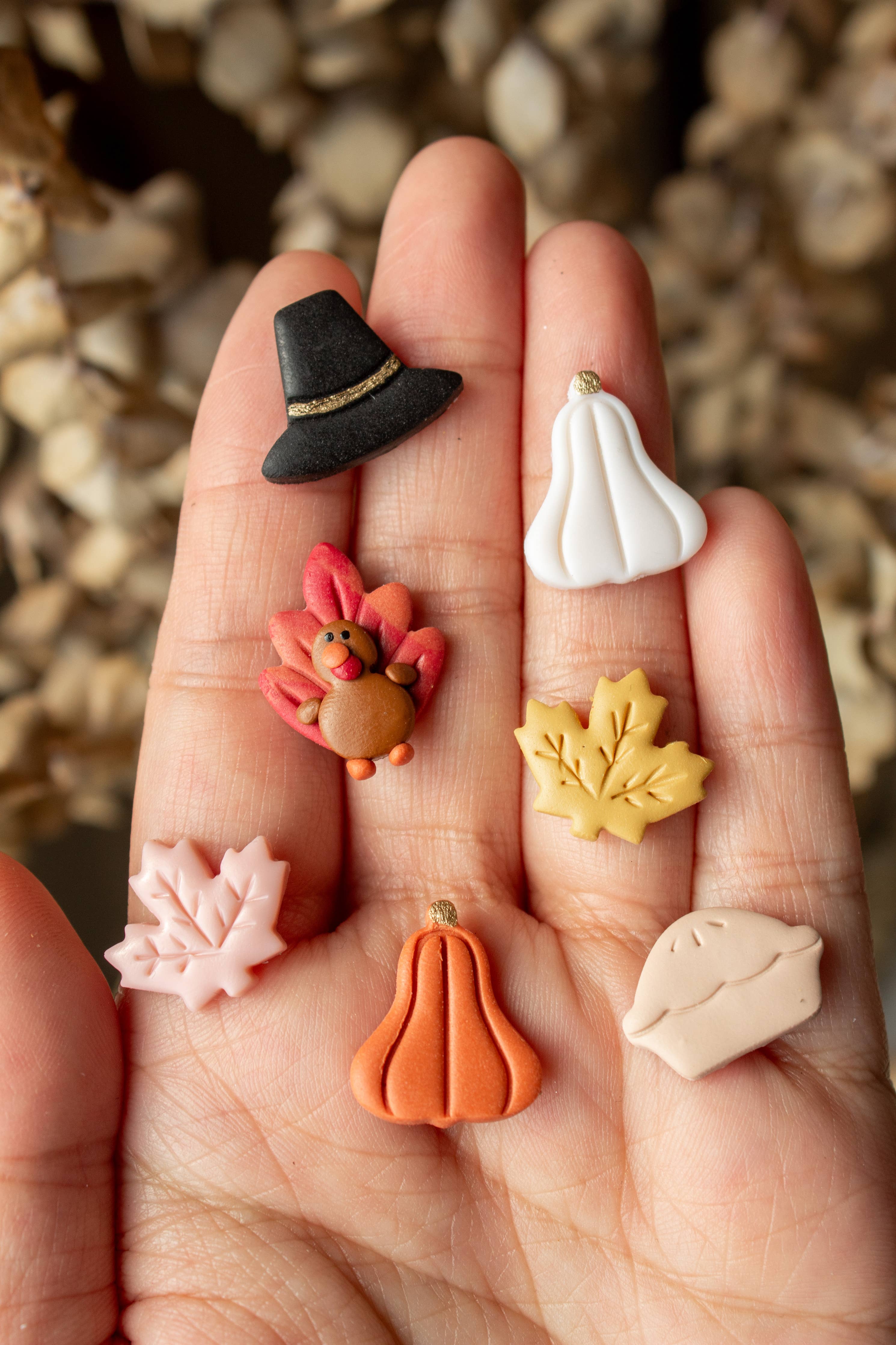 Thanksgiving Turkey Clay Earrings