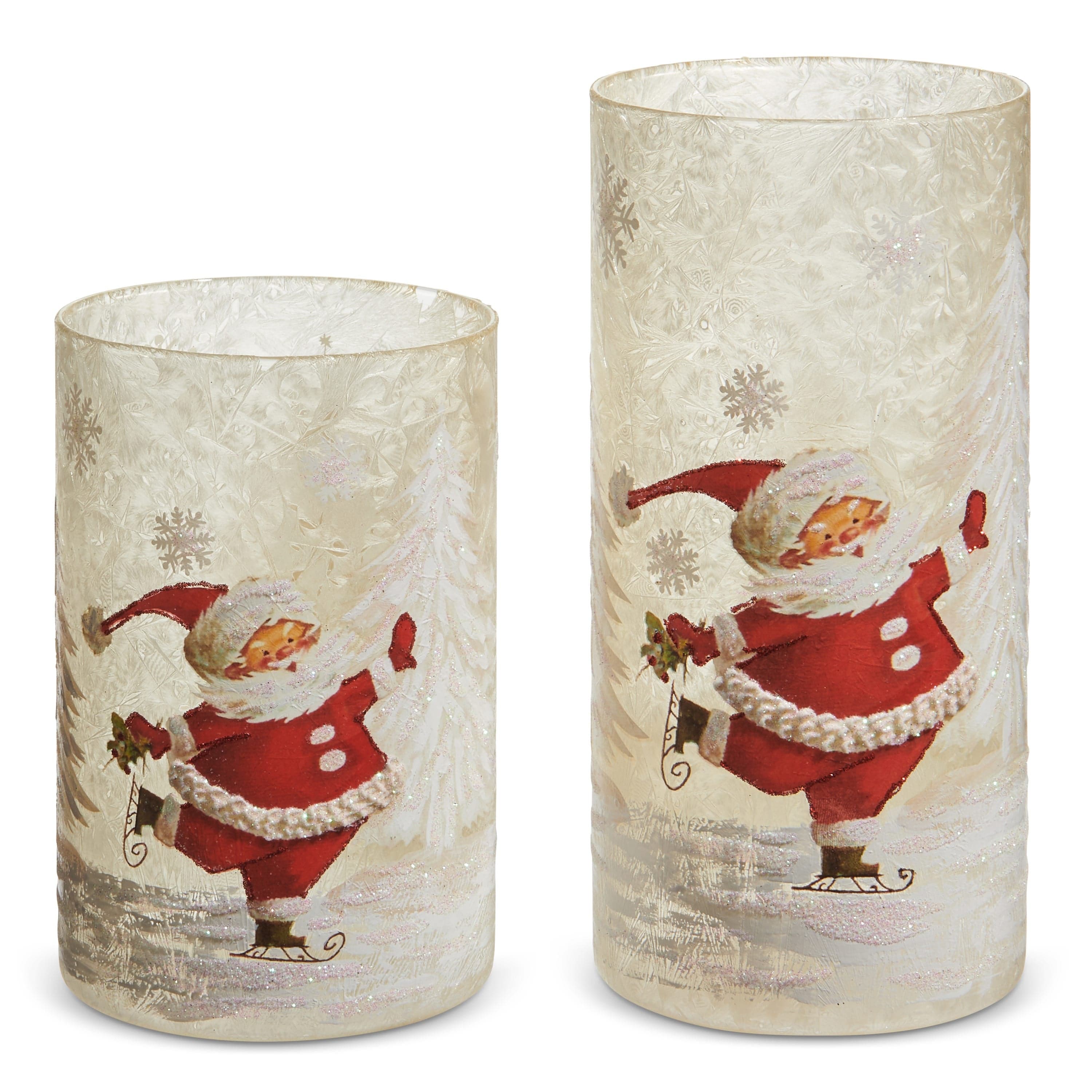 RAZ Imports Seasonal Decor The Magic of Christmas Skating Santa Containers