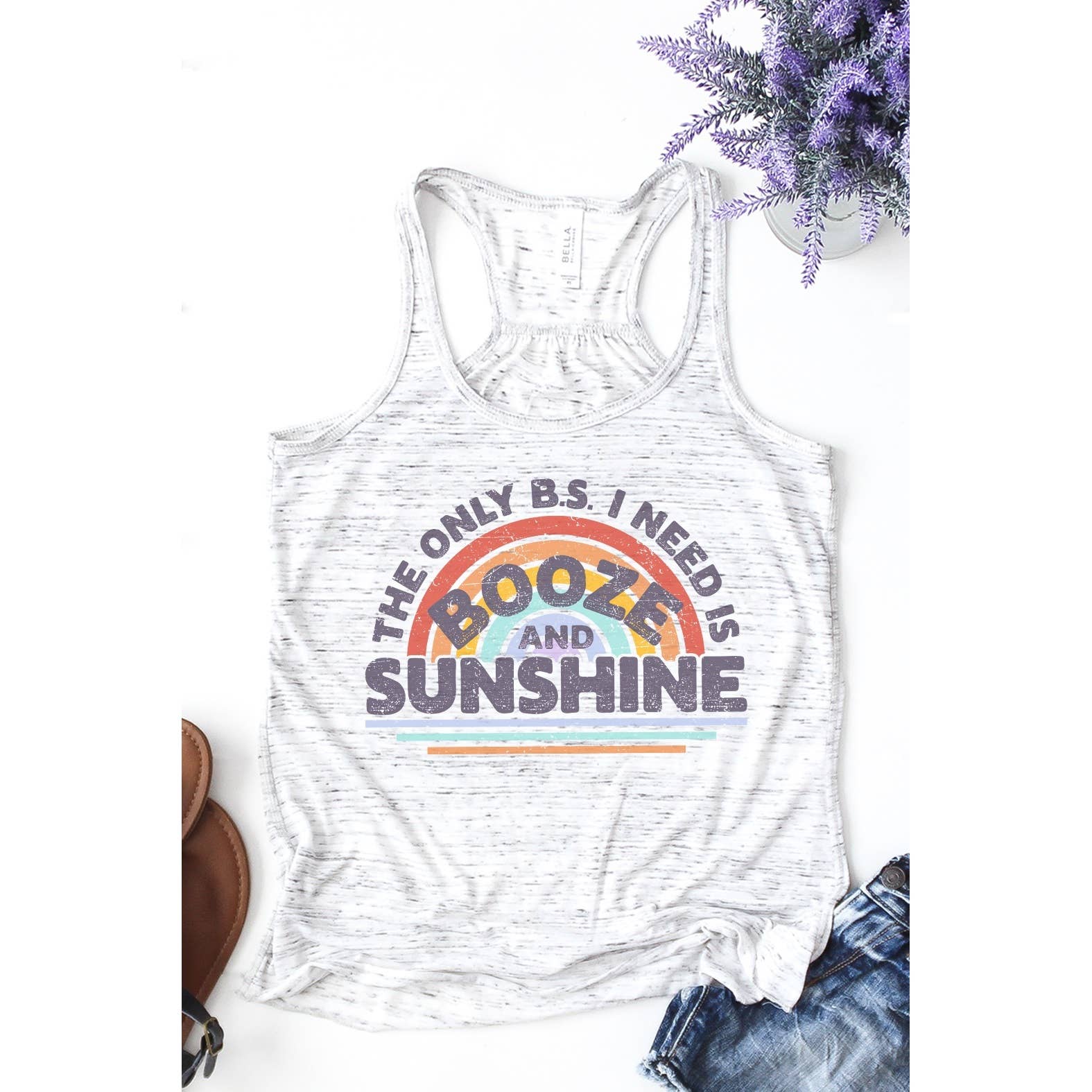 The Only BS I Need Is Booze + Sunshine Flowy Tank