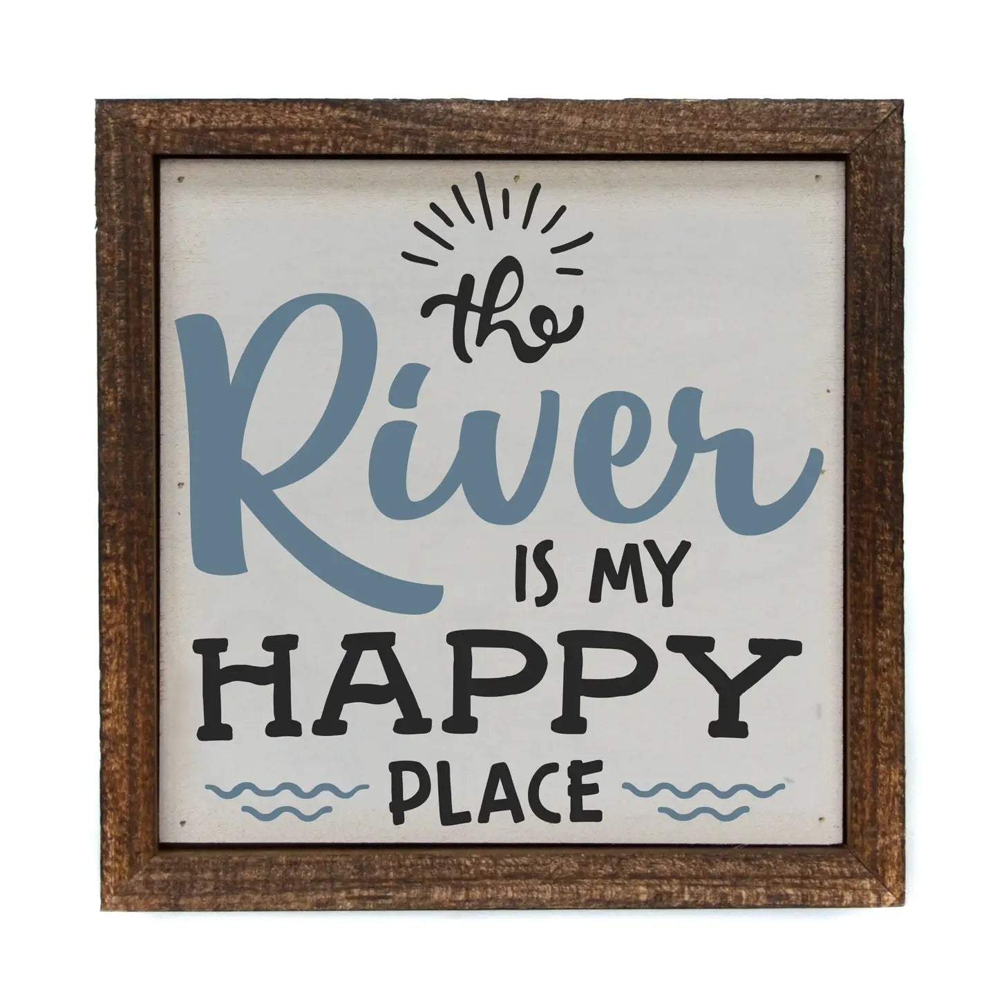 MJJ #8 (Melissa) Wood Box Sign The River Is My Happy Place Wood Home Accent