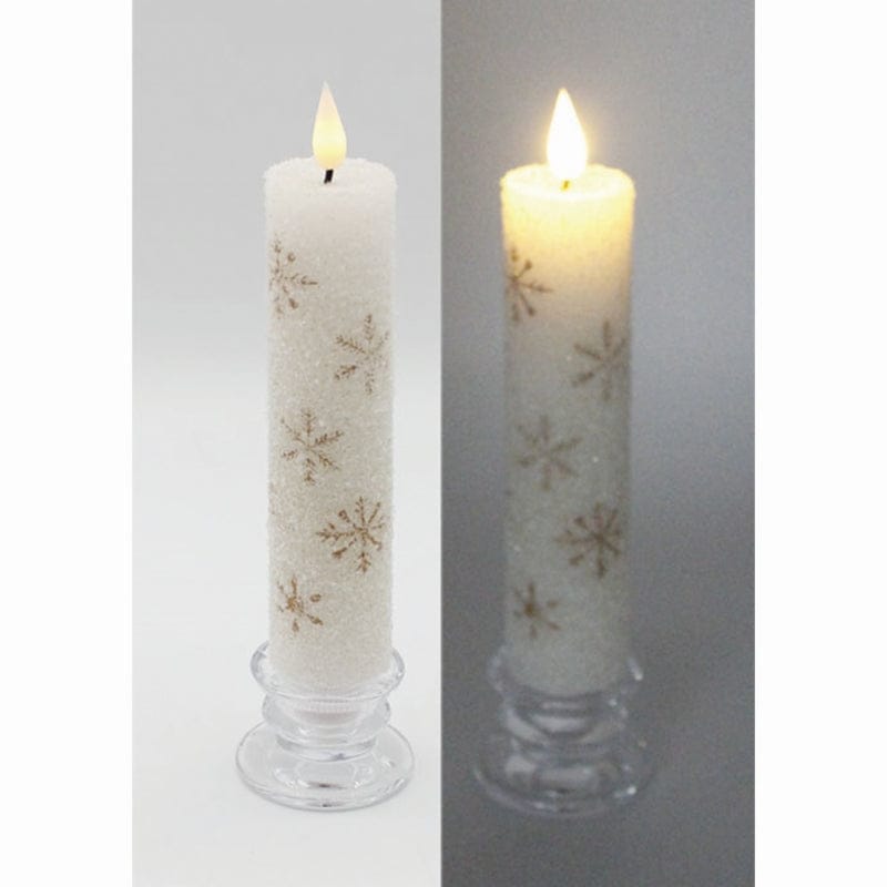 WT Collection Seasonal Decor Thick Gold Snowflake Taper (8.5 inch)