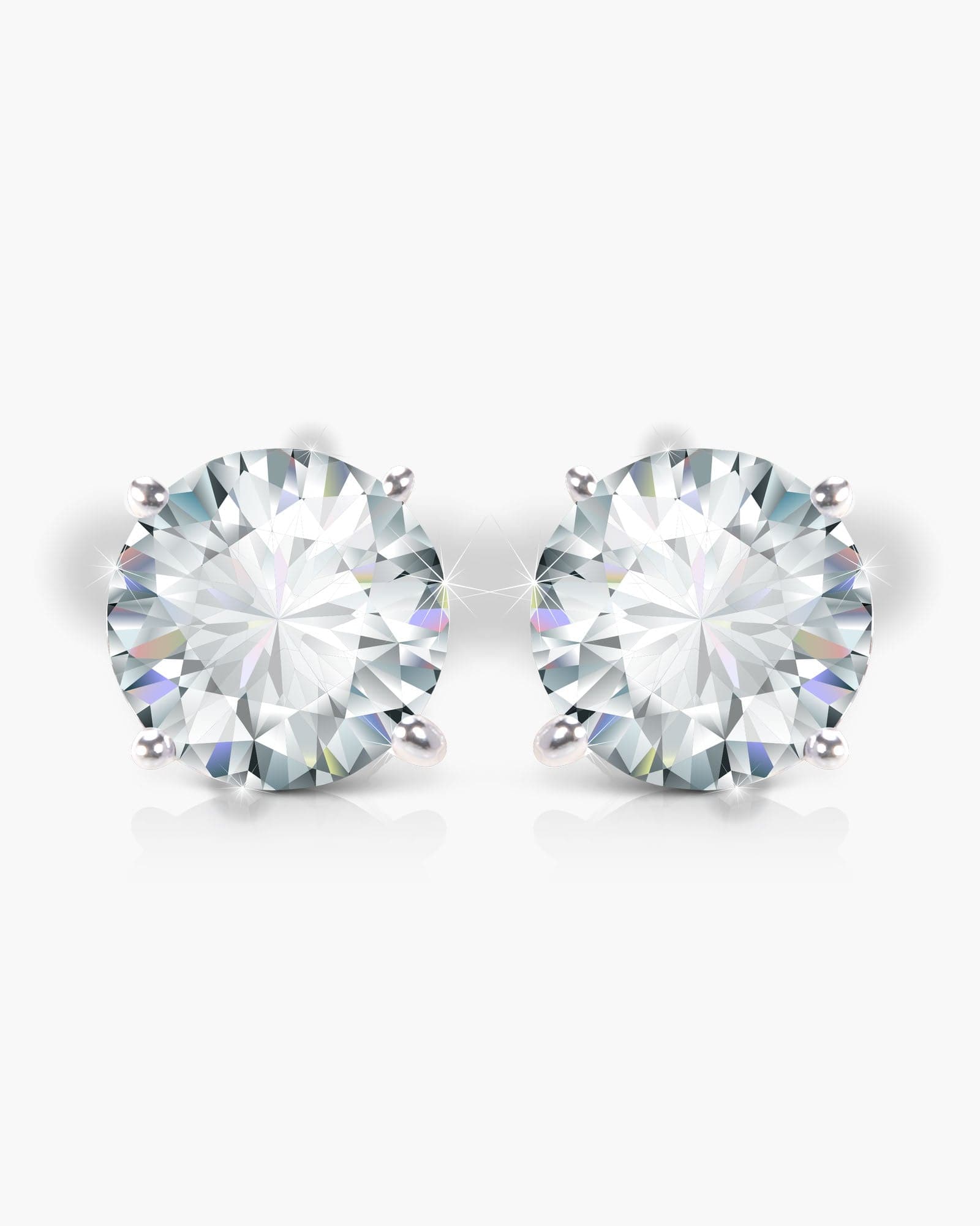Amanda Blu Jewelry Timeless Radiance - Round Cut Stud Earrings - Silv