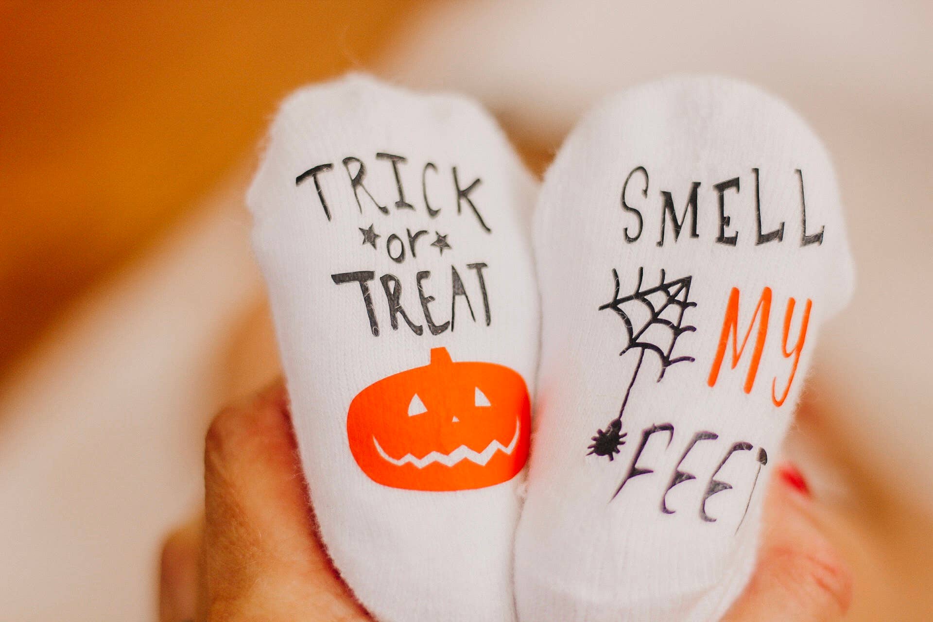 Trick or Treat Smell my Feet Halloween Baby Socks