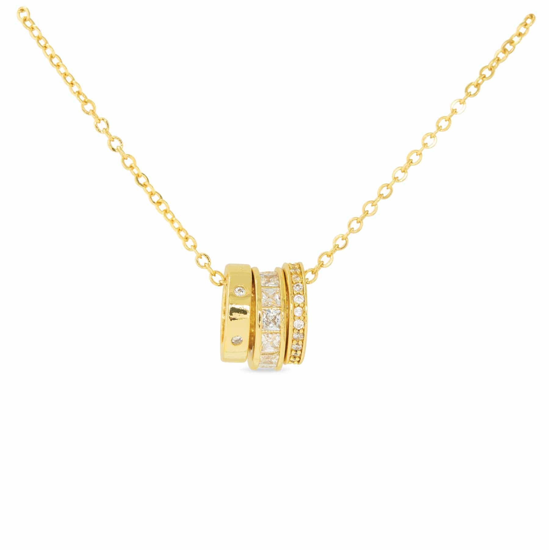 Amanda Blu Necklace Silver Triple Ring Necklace