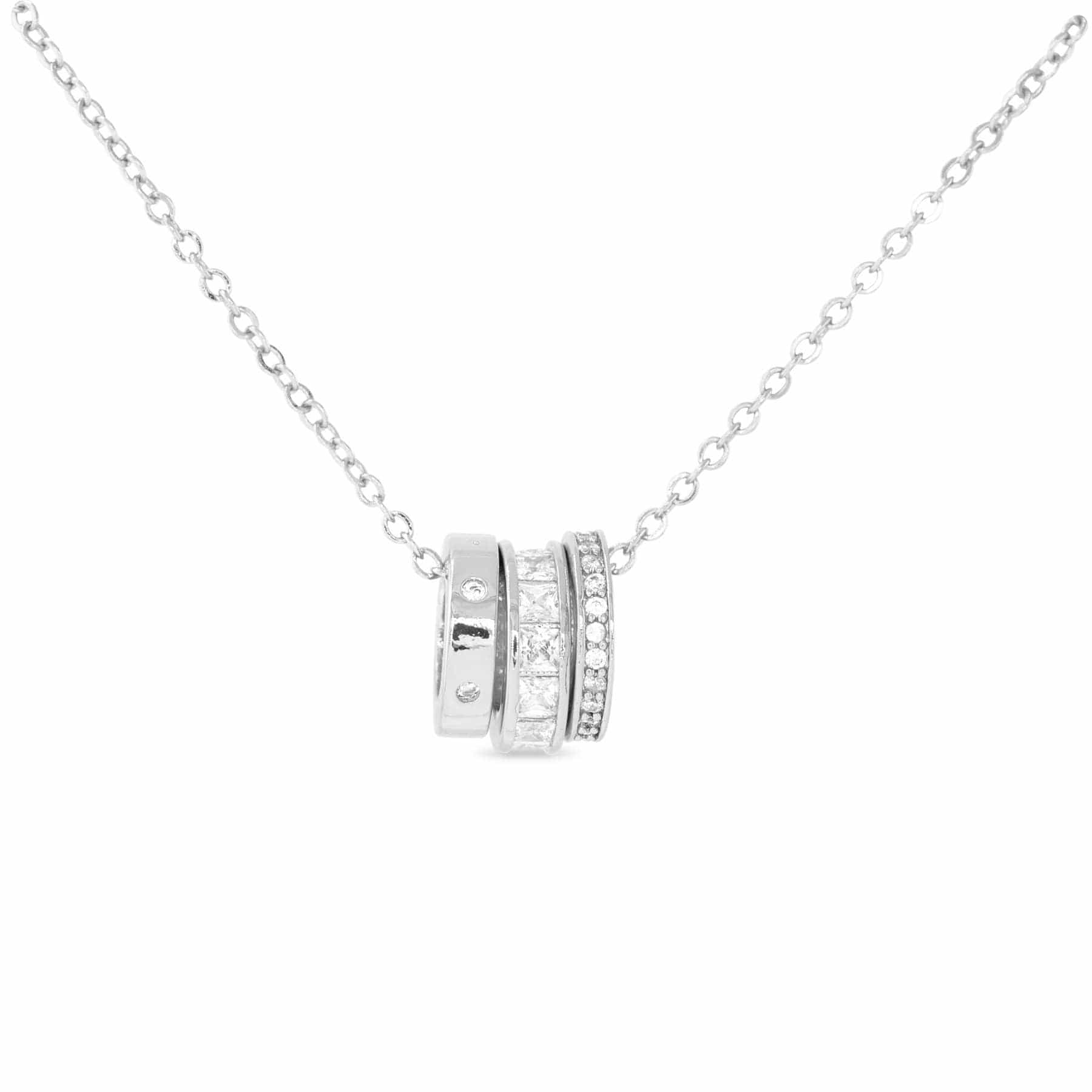 Amanda Blu Necklace Silver Triple Ring Necklace