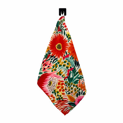 Tropical Summer Flowers Kitchen Waffle Towel