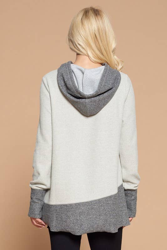 Tulip Contrast Hem Hoodie