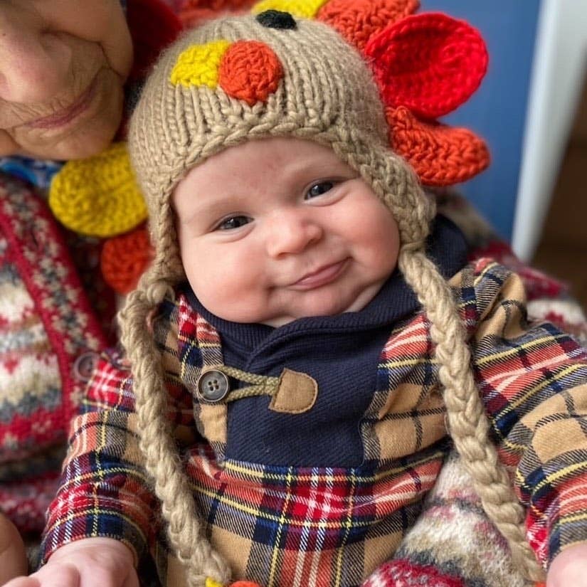 Turkey Earflap Beanie Baby Hat