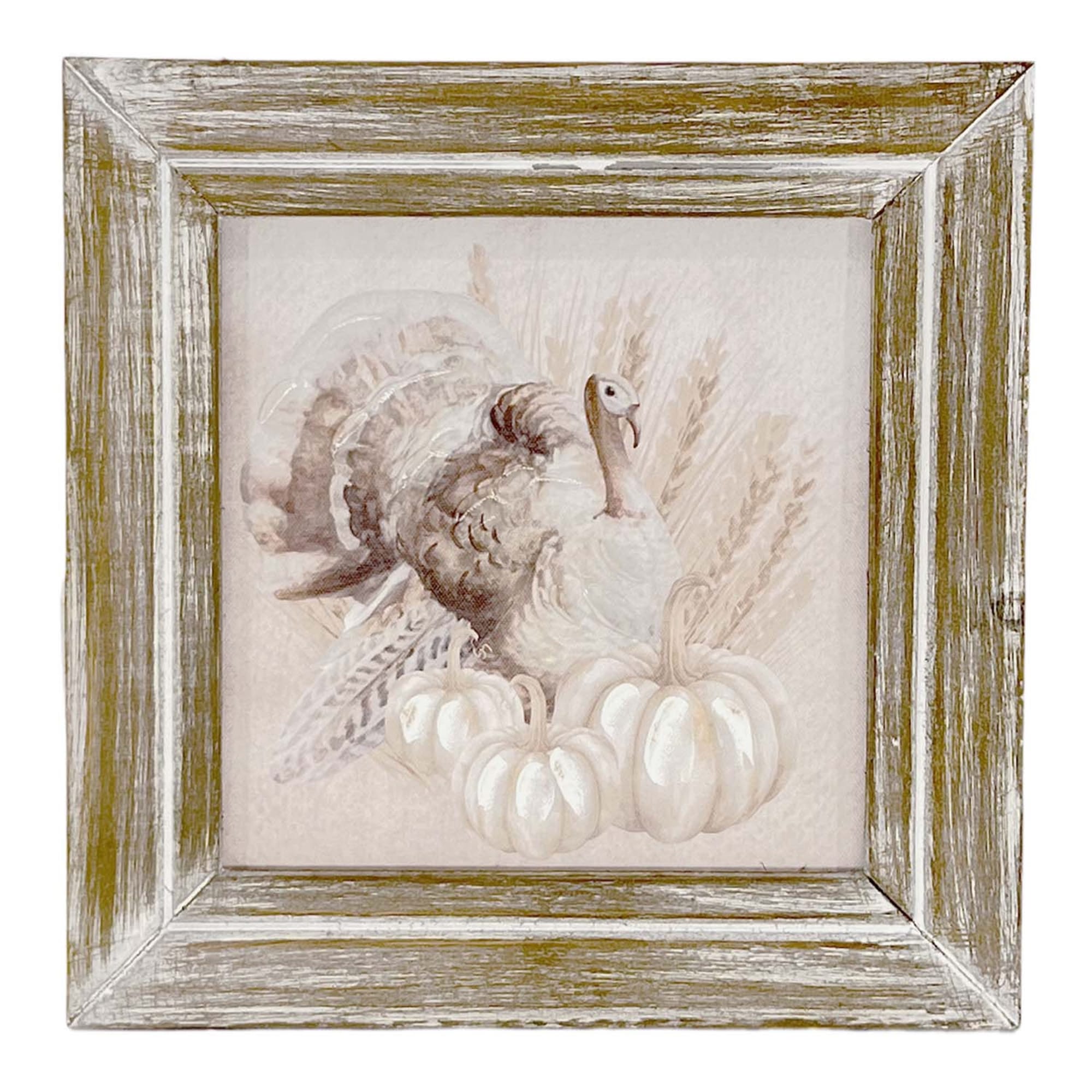 Turkey & Pumpkins Framed Art