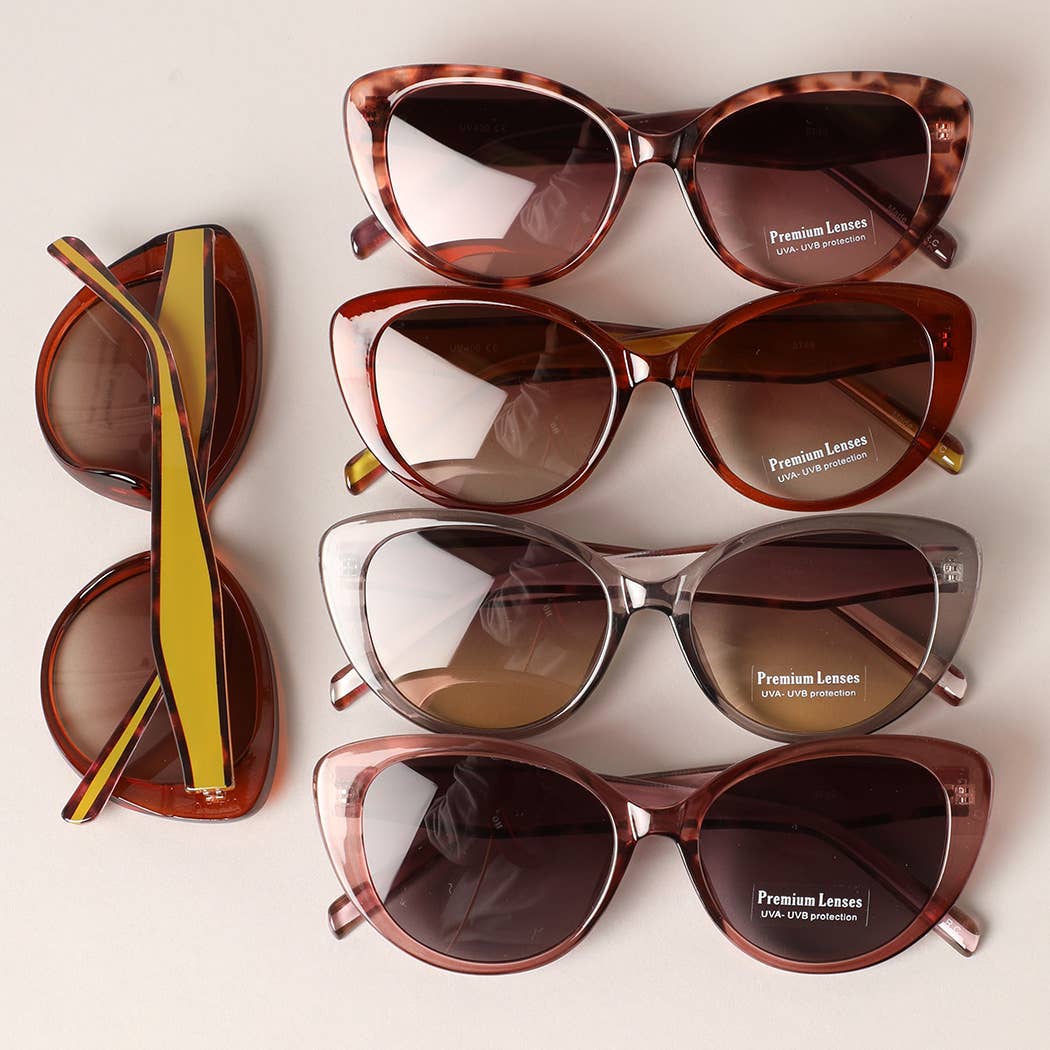 Fashion City sunglasses Two-Toned Wide Leg Cat Eye Sunglasses
