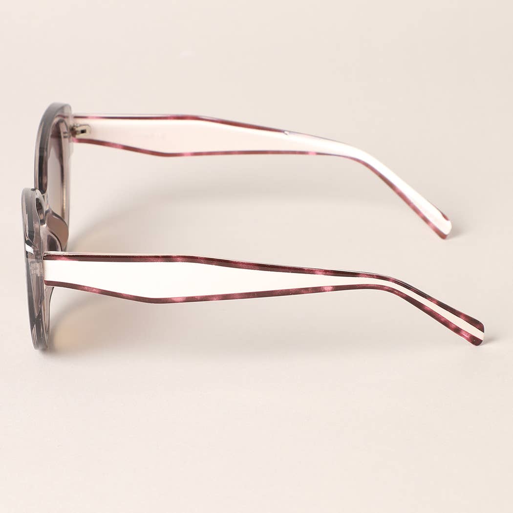 Fashion City sunglasses Two-Toned Wide Leg Cat Eye Sunglasses