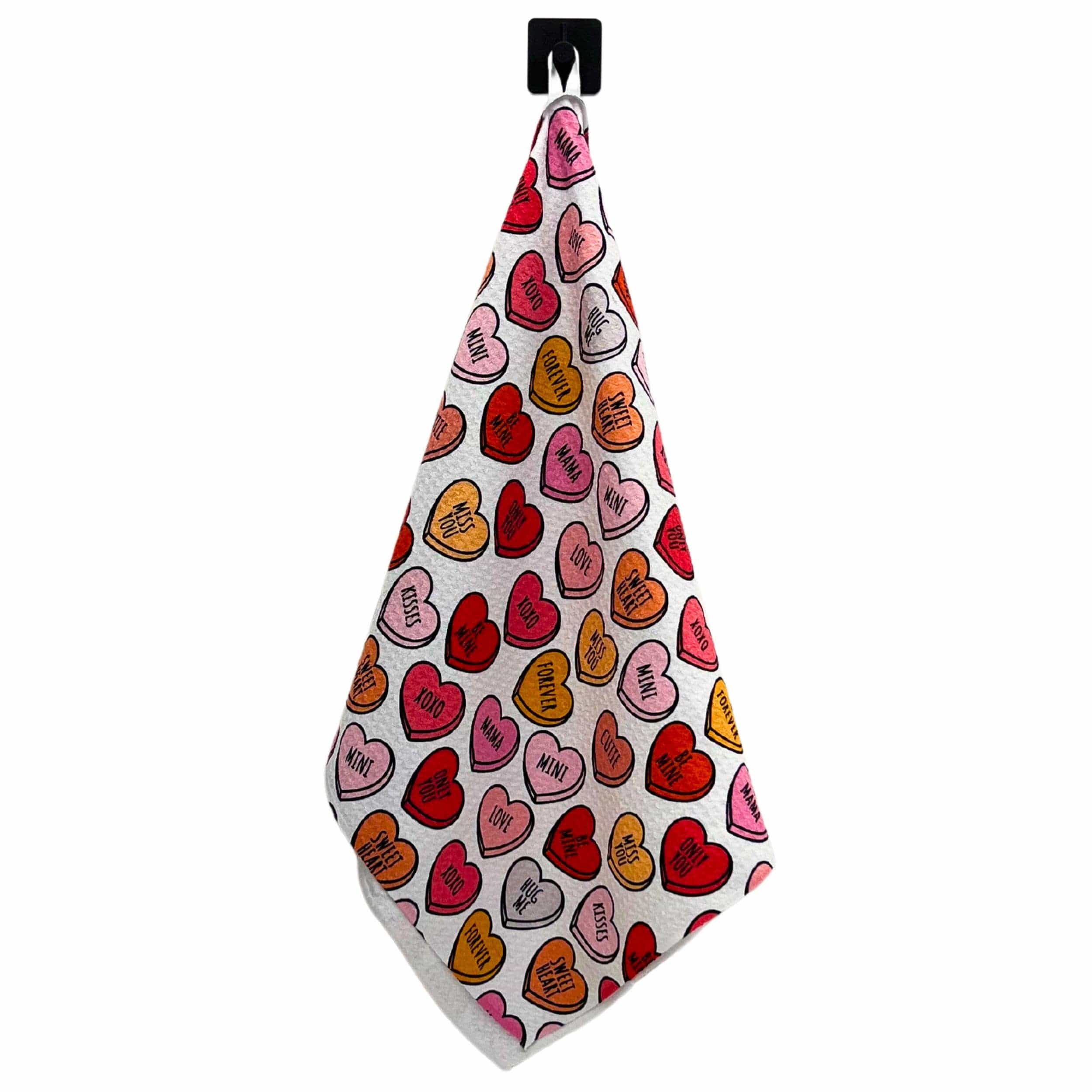 Driftless Studios Valentines Be Mine Hearts Waffle Weave Towels - Home Decor