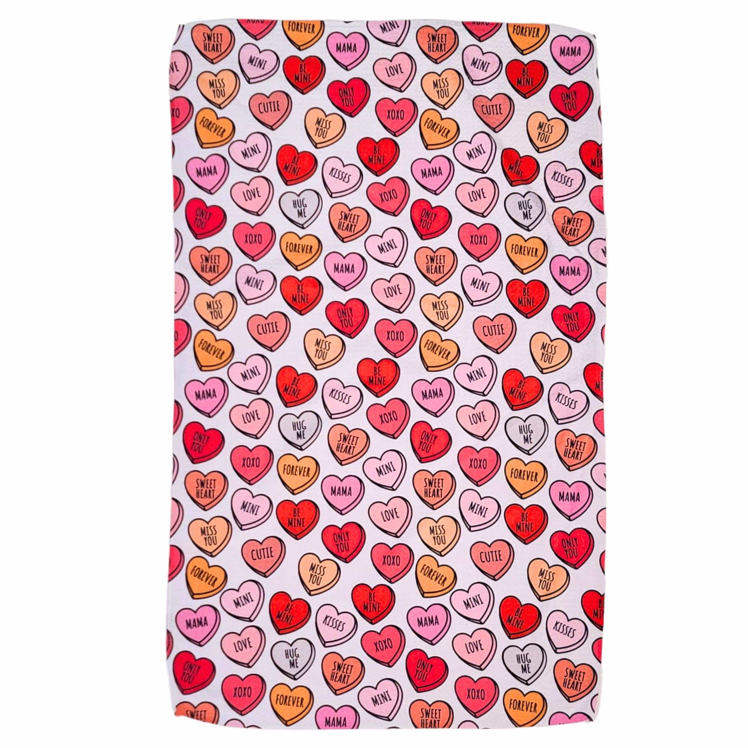 Driftless Studios Valentines Be Mine Hearts Waffle Weave Towels - Home Decor