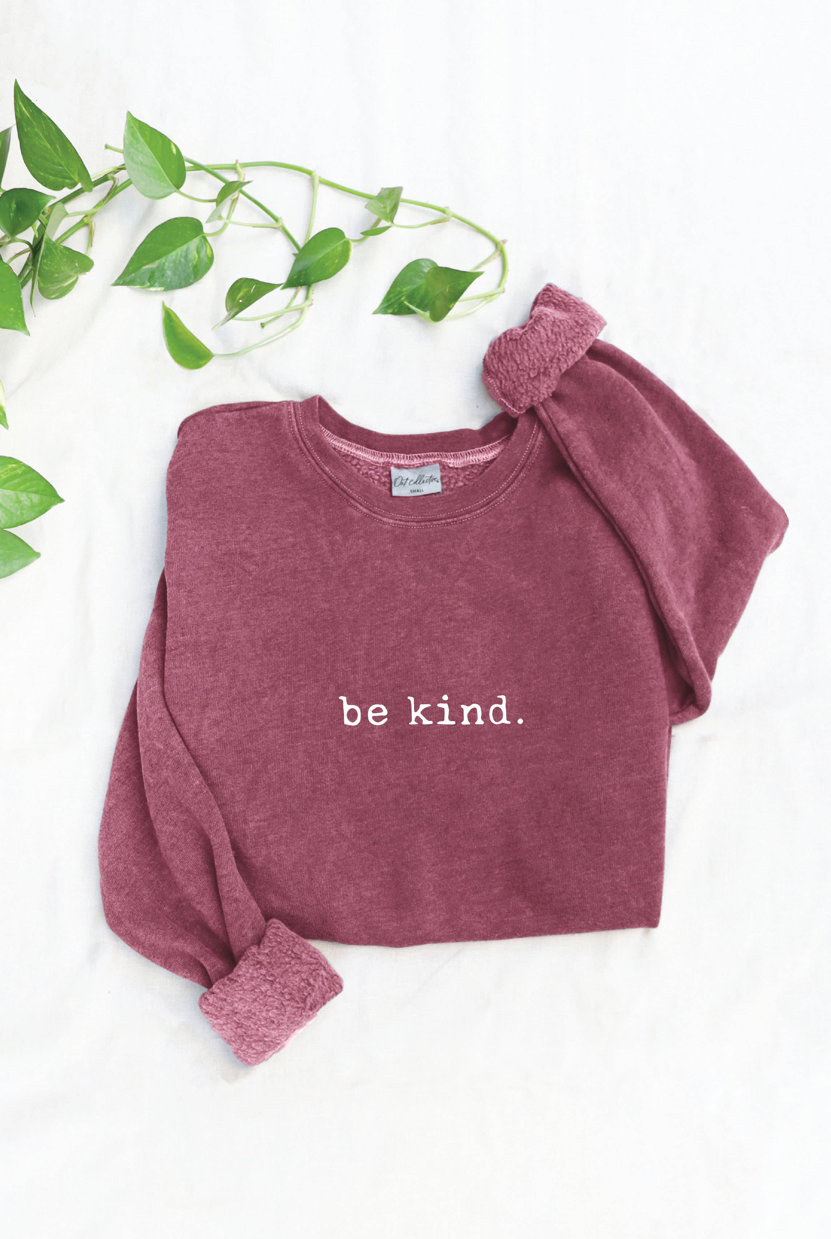 Vintage Maroon BE KIND. Mineral Sweatshirt