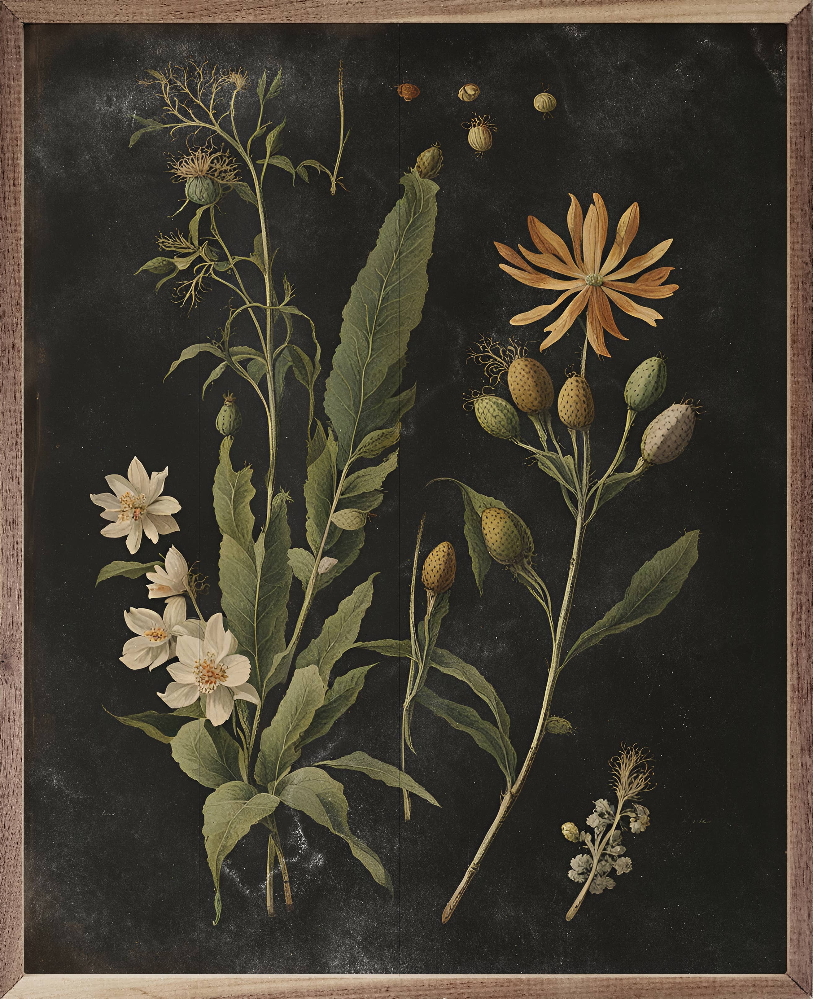 Kendrick Home Wall Decor Vintage Night Floral Print