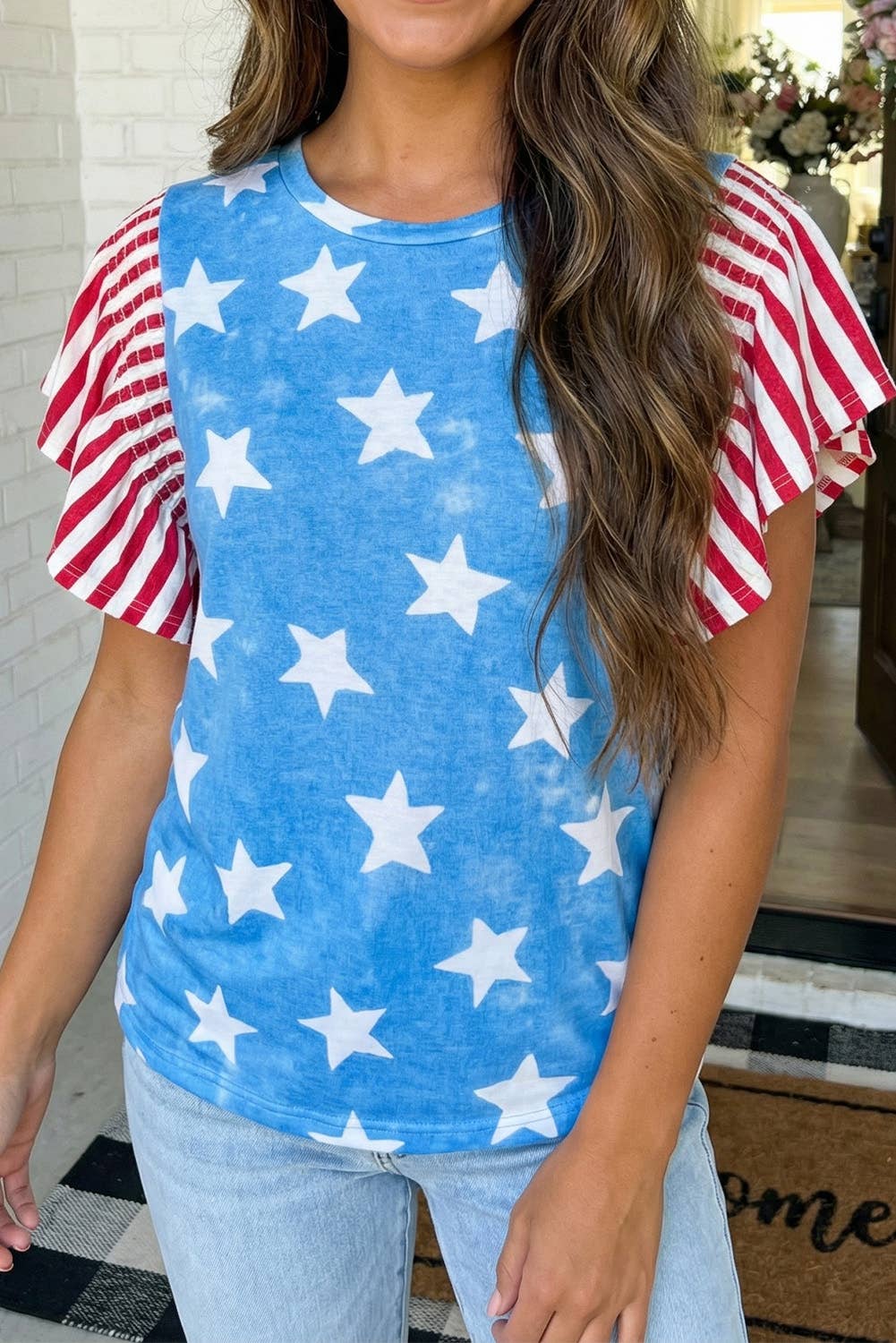 Vintage Star Striped Independence Day Tank