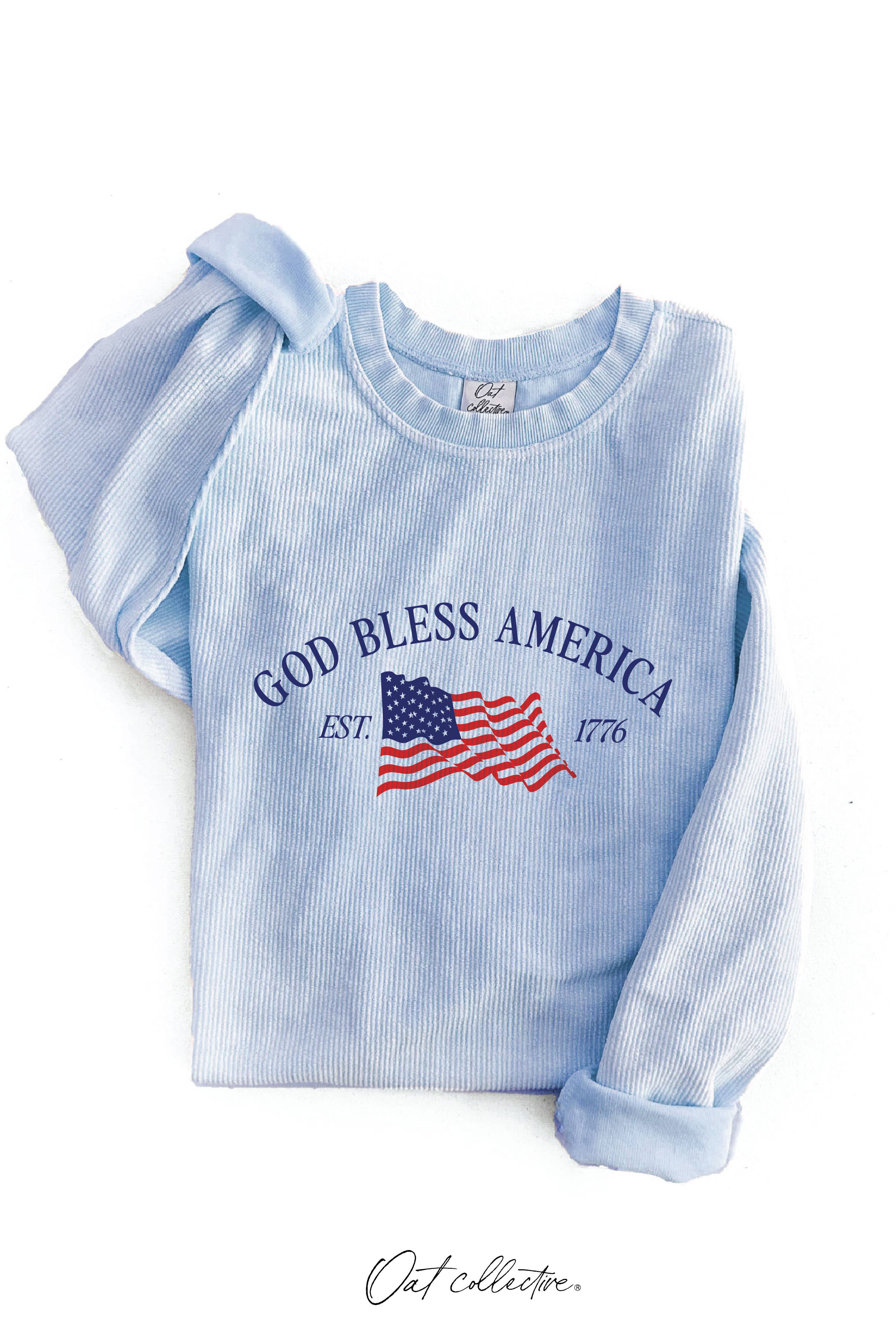 Vintage Vanilla God Bless America Est 1776 Pullover