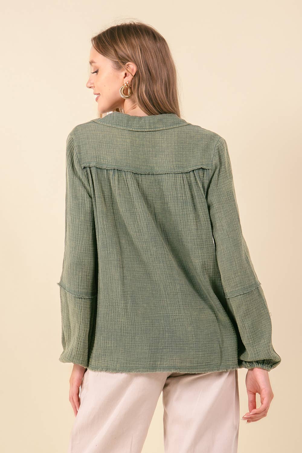 Vintage Washed Cotton Point Collard Shirt