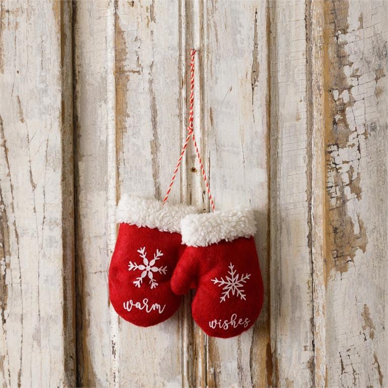Audrey's Seasonal Decor Warm Wishes Mitten Ornament