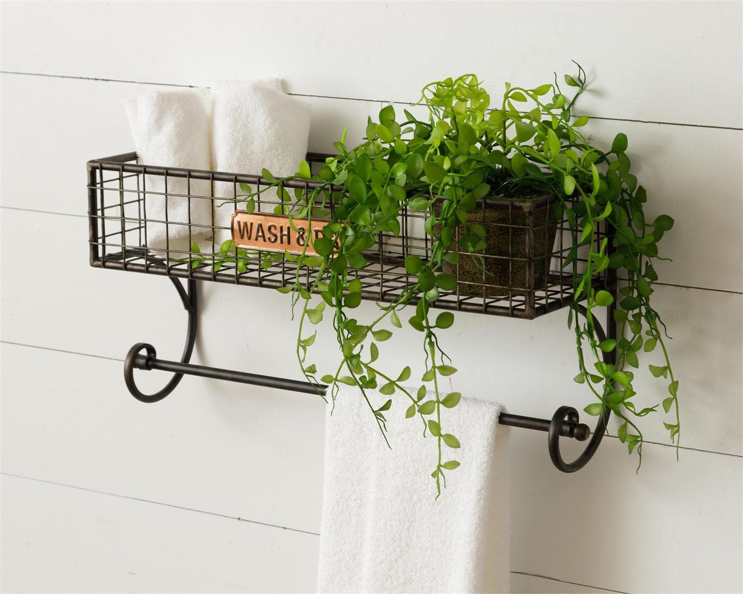 Wash and Dry Shelf with Towel Rack