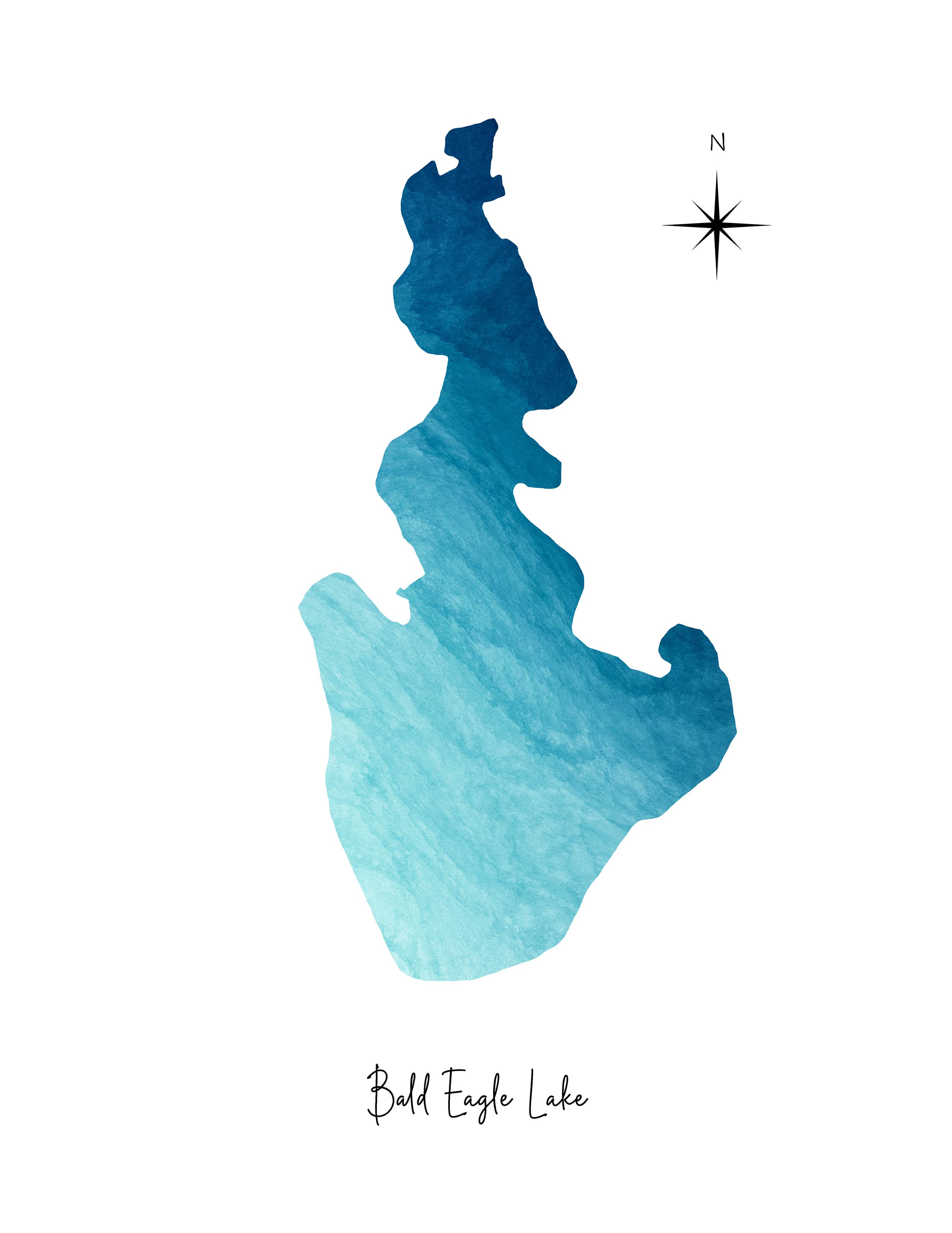 Watercolor Lake Blank Card