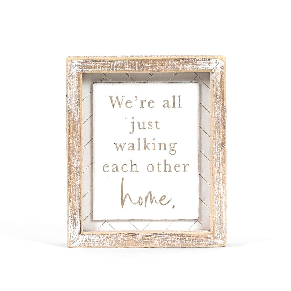 We're all just walking each other home framed print