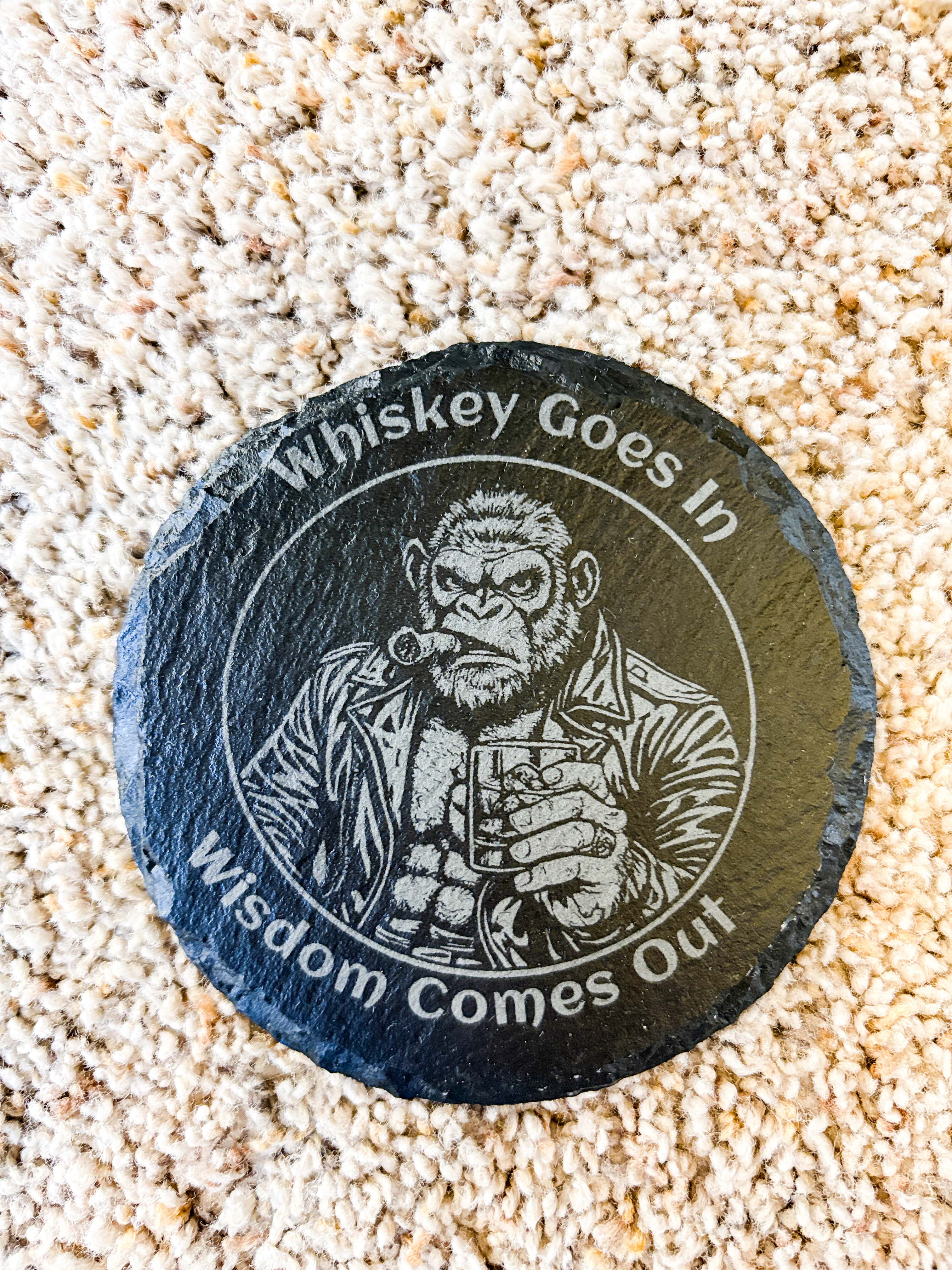 Whiskey & Wisdom Engraved Coaster