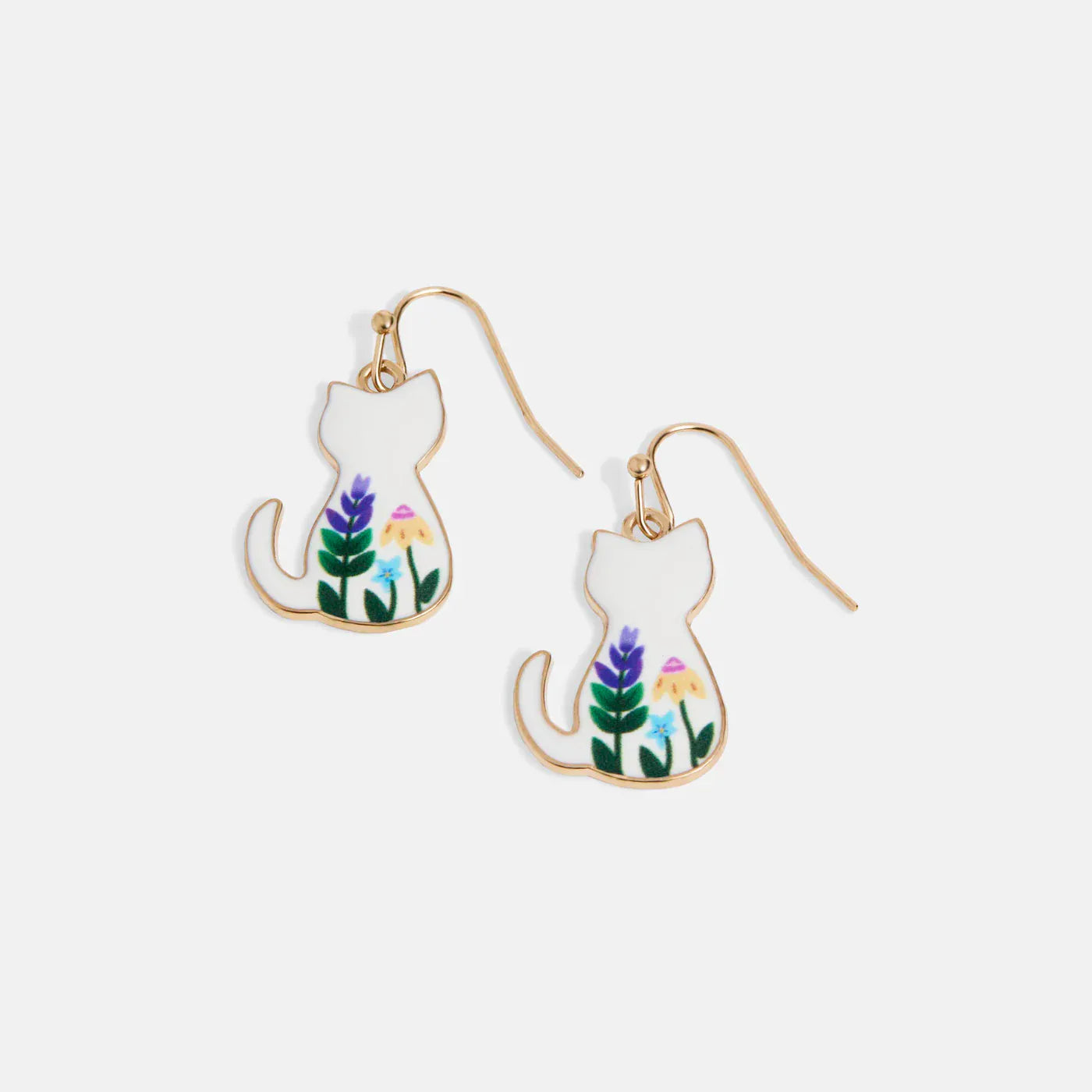 Whispers Cat Blossom Dangle Earring