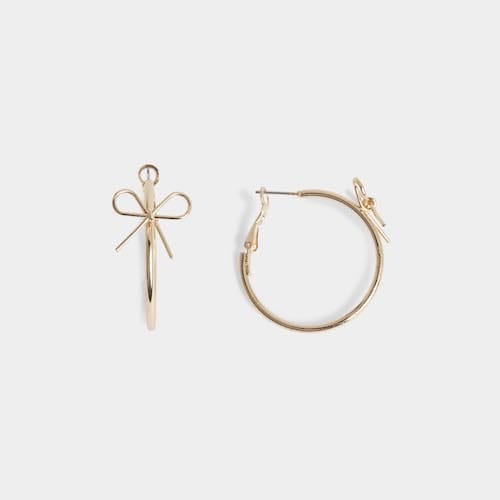 Whispers Delicate Gold Bow Hoop Earrings