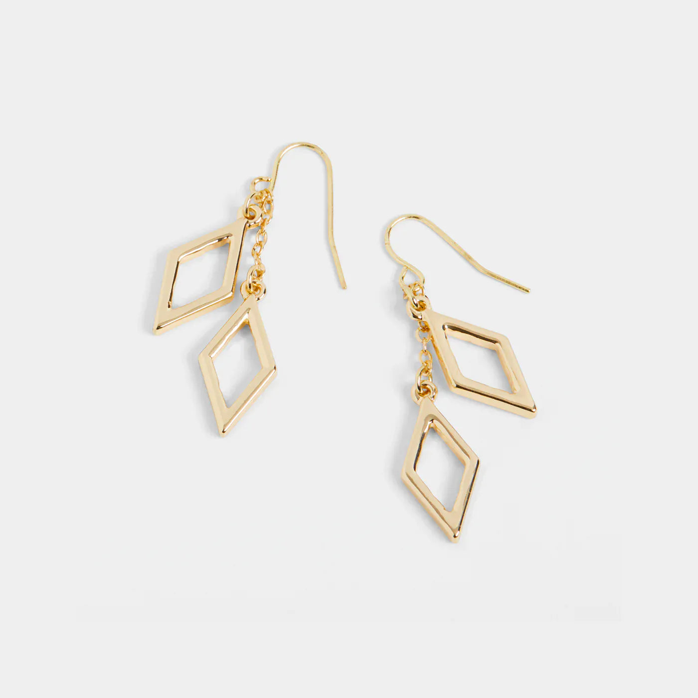 CoCo Carmen Earrings Gold Whispers Double Diamond Earring