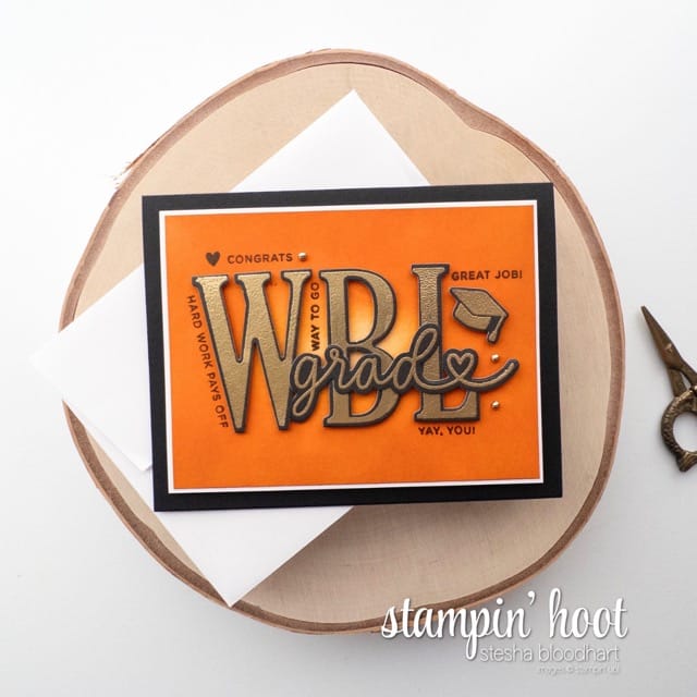 White Bear Lake Happy Graduation Card — Gold Stamped Letters